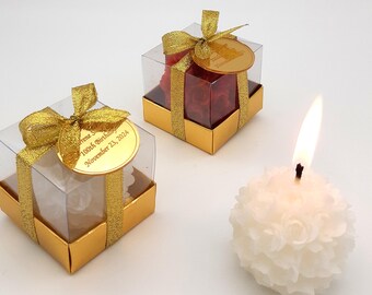 bruiloftbenodigdheden voor receptie, souvenirs voor gasten, rozenkaars Vrijgezellenfeestgunsten: elegante bruiloftsgast in bulk, huwelijksgunsten