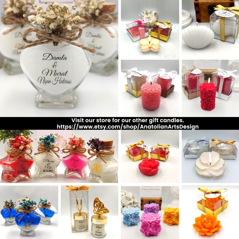 Wedding Candle Favors Rose Candle Gifts Bulk Personalized Etsy UK