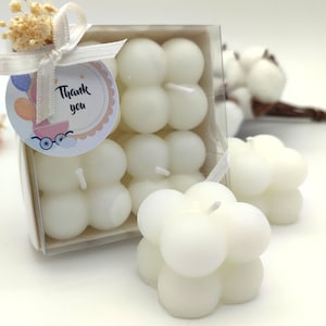 Aanpasbare Babble Candle-gunsten: vrijgezellenfeest, bruiloft, feest, doop