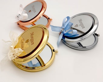 Personalized Hand Mirror Wedding Favors, Elegant Party Gifts, Keepsake for bridal shower, Giveaways for Event, Reception