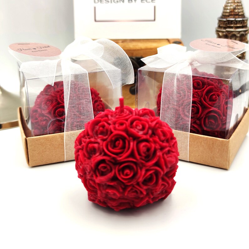 Wedding Candle Favors Rose Candle Gifts Bulk Personalized Etsy