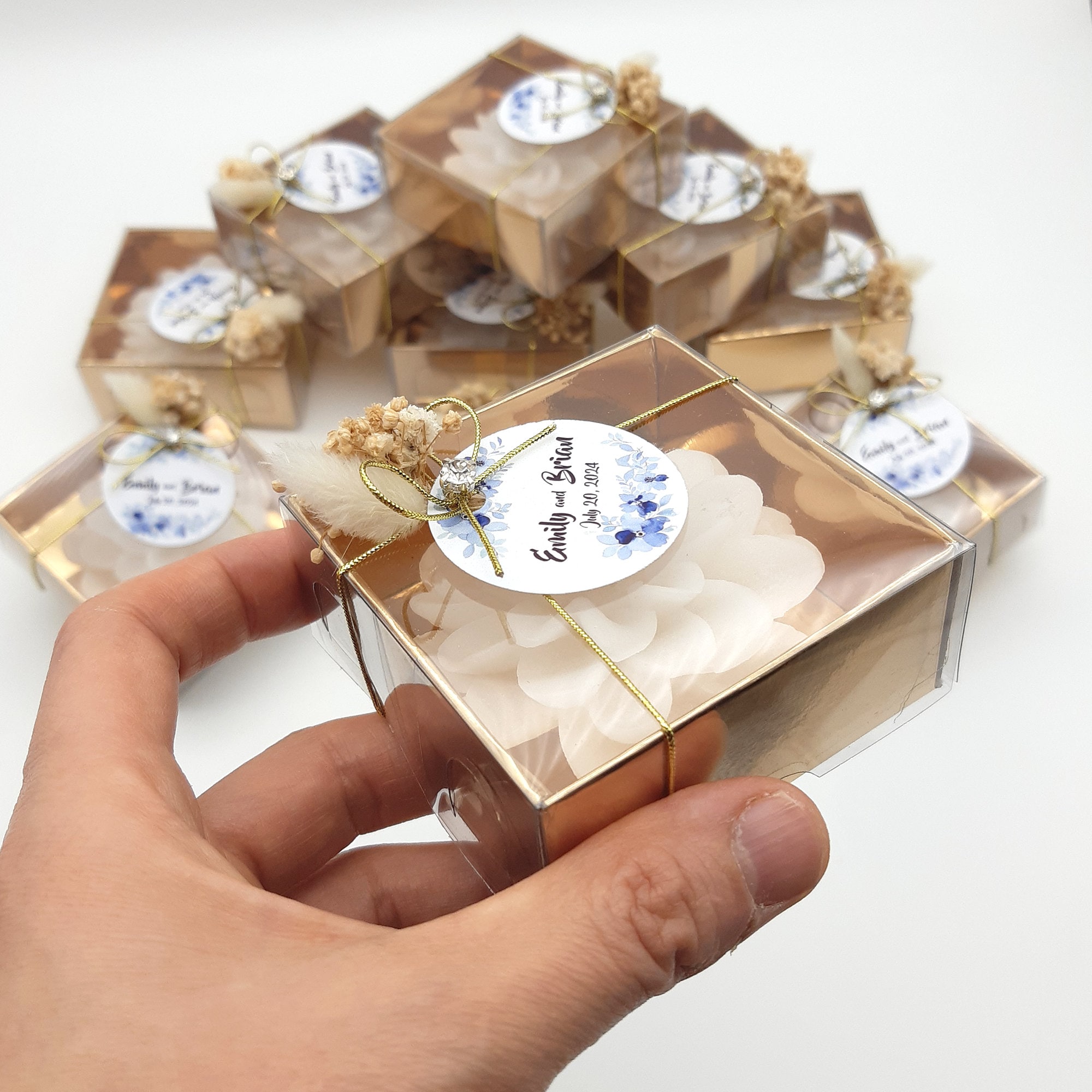 Personalized Lotus Candle Favors
