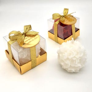 Elegante Rosenkerze für Gastgeschenke: Brautparty & Hochzeit Gastgeschenk