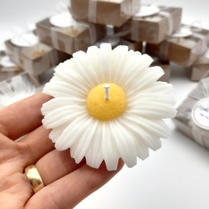 Candele per matrimonio, bomboniere per matrimonio, bomboniere a forma di margherita per festa di matrimonio, Save the date, candele profumate, bomboniere per baby shower per maschietti,