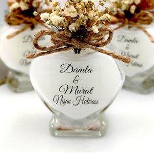 Bomboniere per matrimonio all'ingrosso, regali di nozze in vetro personalizzati, regalo di candela bianca, regalo di bomboniera per addio al nubilato, barattolo di candela con fiori secchi in bottiglia di cera