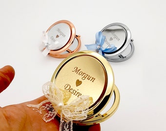 Personalized Compact Mirror, Wedding Bridal Shower Favors,Bridal Shower Favors, thank you party giveaways, keepsake for Events