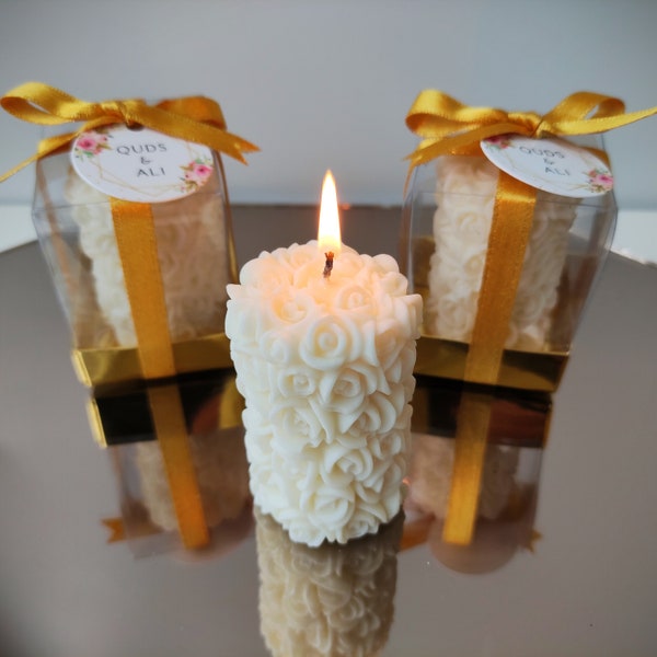 Rose Candle Favor, Wedding Candle Favors, Wedding Favor Gift Box, Custom Bridal Shower Candle, Bridal Shower Favor,Bridal Shower Gifts