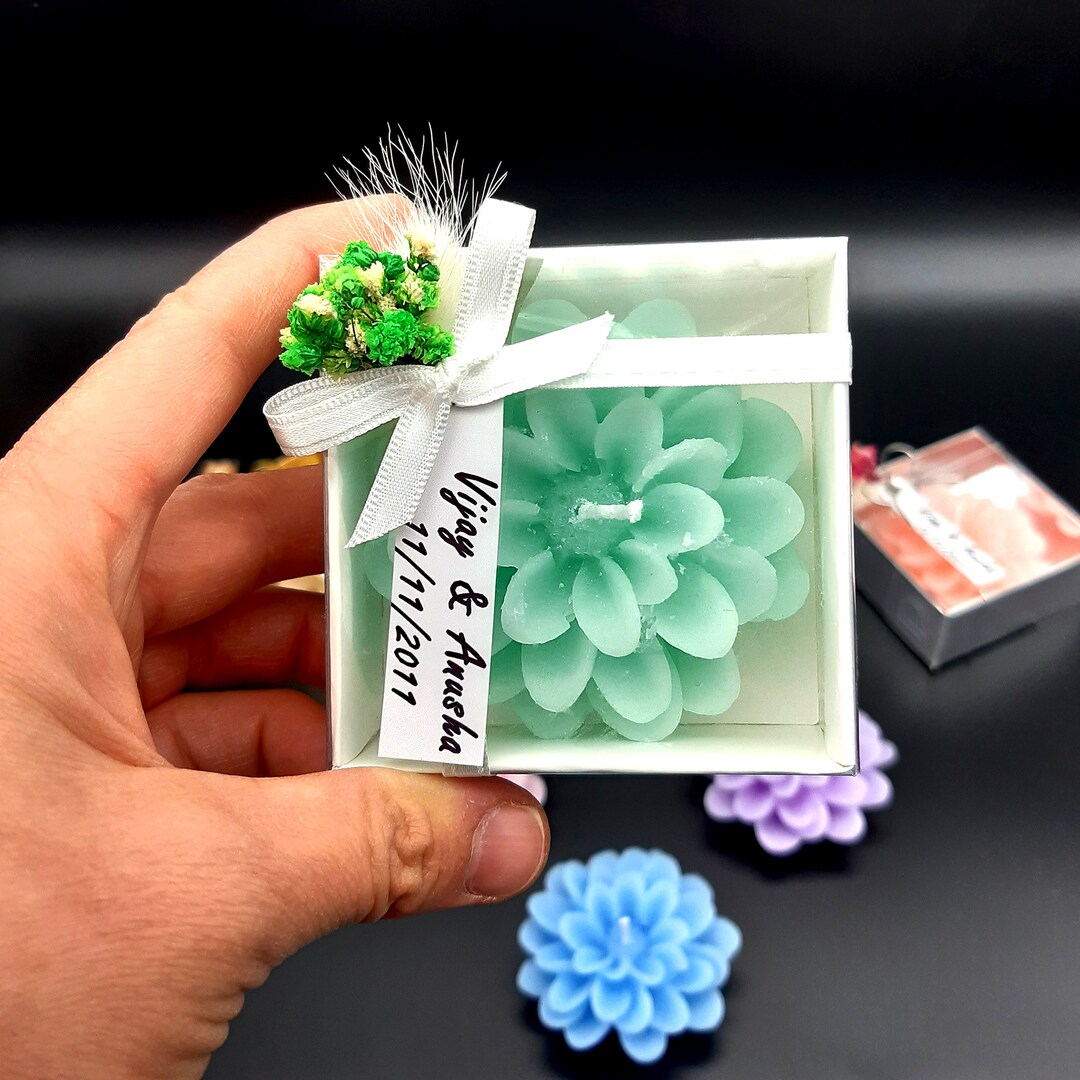 Wedding Favours, Lotus Candle Gifts, Return Gifts, Personalized Bridal