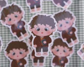 Frodo inspirierte Aufkleber | Niedlicher, steinerner Hobbit, Herr der Ringe