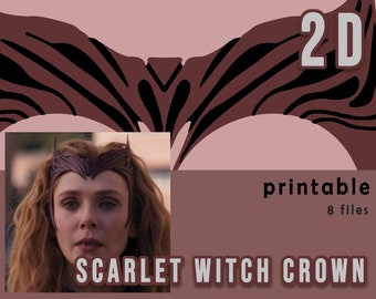 Scarlet Witch Wanda Marvel Krone 2D Datei JPG | Worbla Cosplay DIY Blueprint Prop Wandavision