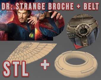 Dr. Strange Broche + Gürtel Combo Prop Cosplay STL 3D | DIY Bauplan Prop Marvel Multiverse Drucken