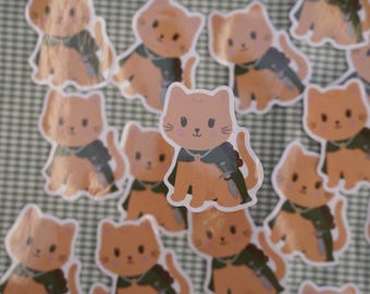 Ringträger Katze Aufkleber | Süß, Cottage Core, Hobbit, Herr der Ringe