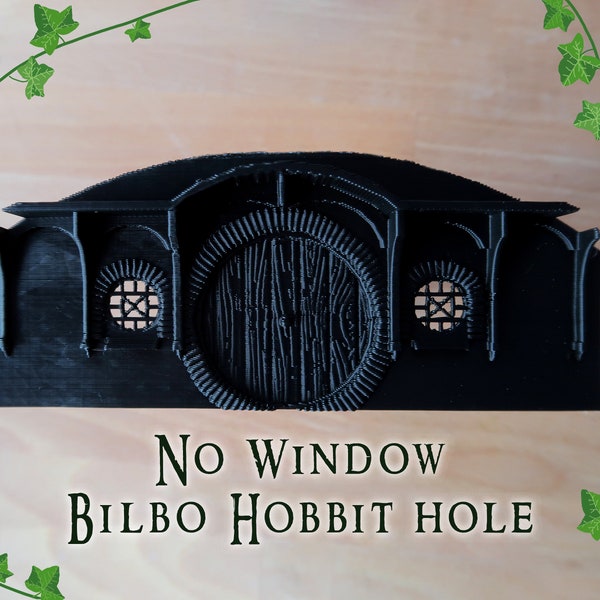 Bilbo No Window Hobbit Hole Front for diorama, RPG, book nook, crafting, LED, fairy light