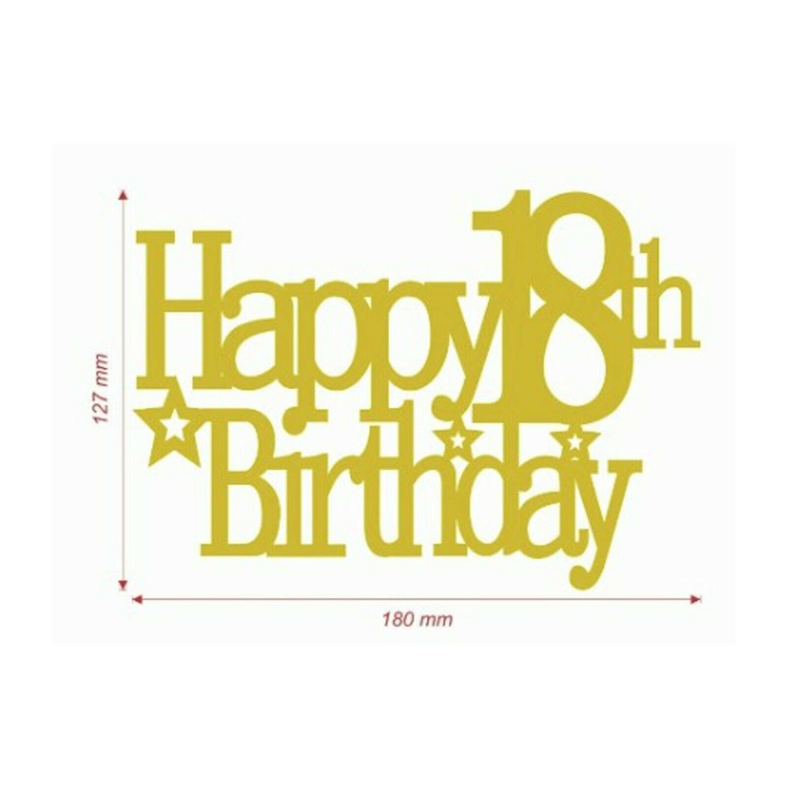 Happy 18th Birthday Cake Topper - Gold Glitter Number 18 Pick Decoration For Anniversary Party - View #8