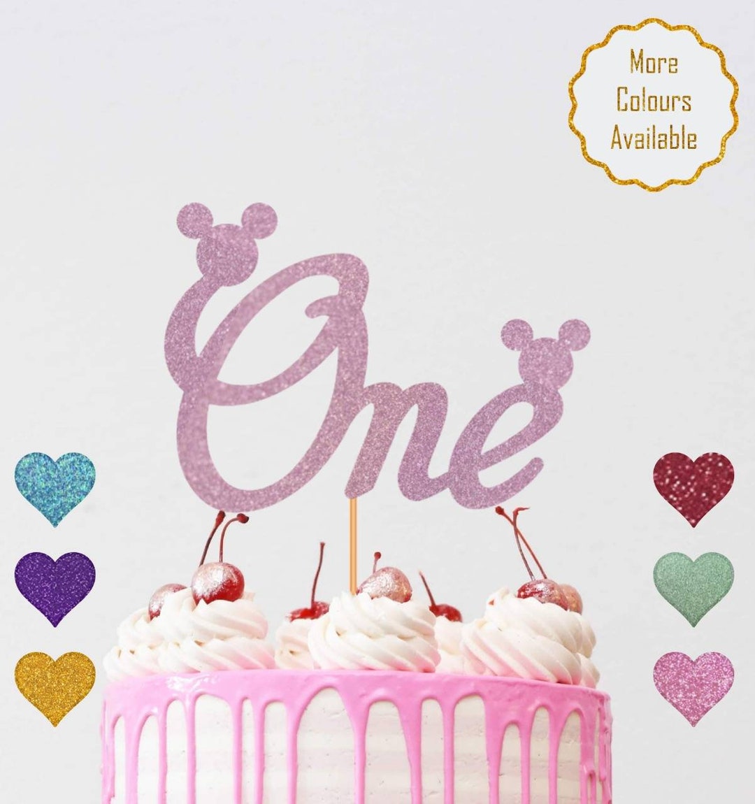 1st Birthday Glitter Card Cake Topper One Birthday Cake Topper First ...