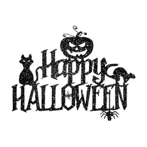 Décoration de gâteau Happy Halloween - Fourniture de décoration de gâteau d'Halloween - Décorations de cartes à paillettes pour gâteau sur le thème d'Halloween - Décoration de gâteau d'Halloween