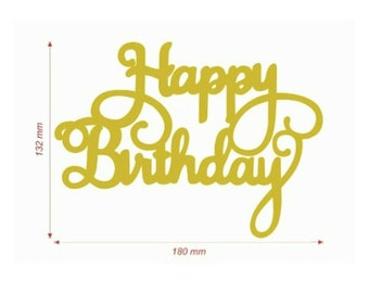 Joyeux anniversaire de gâteau, décoration de fête, anniversaire Topper, paillettes de gâteau, décoration de fête d'anniversaire, Double face