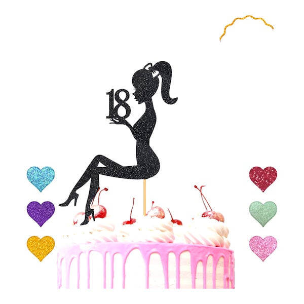 Sitting Girl Silhouette Cake Topper, Woman Cake Toper, Custom Age, Crown Princess, Happy Birthday Cake Topper, Lady On Cake
