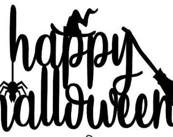 Happy Halloween cake topper, Halloween Decoration, Happy Birthday Halloween Cake Topper, Party Decorations, Halloween Topper, Double Sided