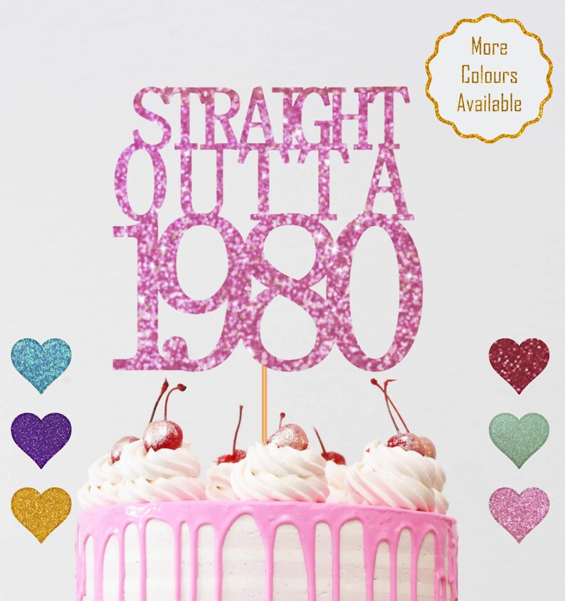 thumbnail image 2 of 18pcs Black Glitter Dessert Cupcake Pick For Straight Outta 1980 2 of 14