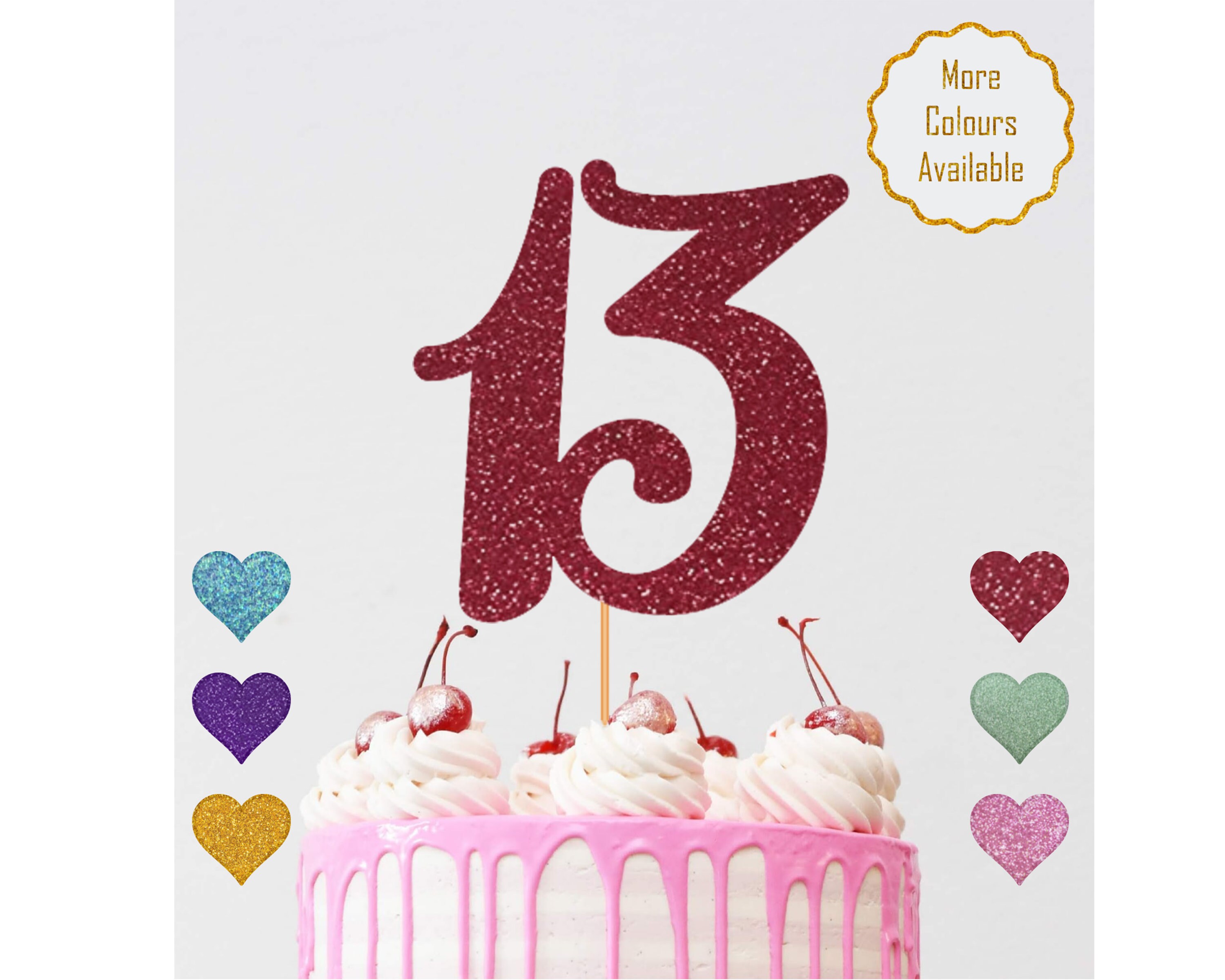 13th Cake Topper - Birthday Decorations - Birthday Cake Toppers - 13th ...