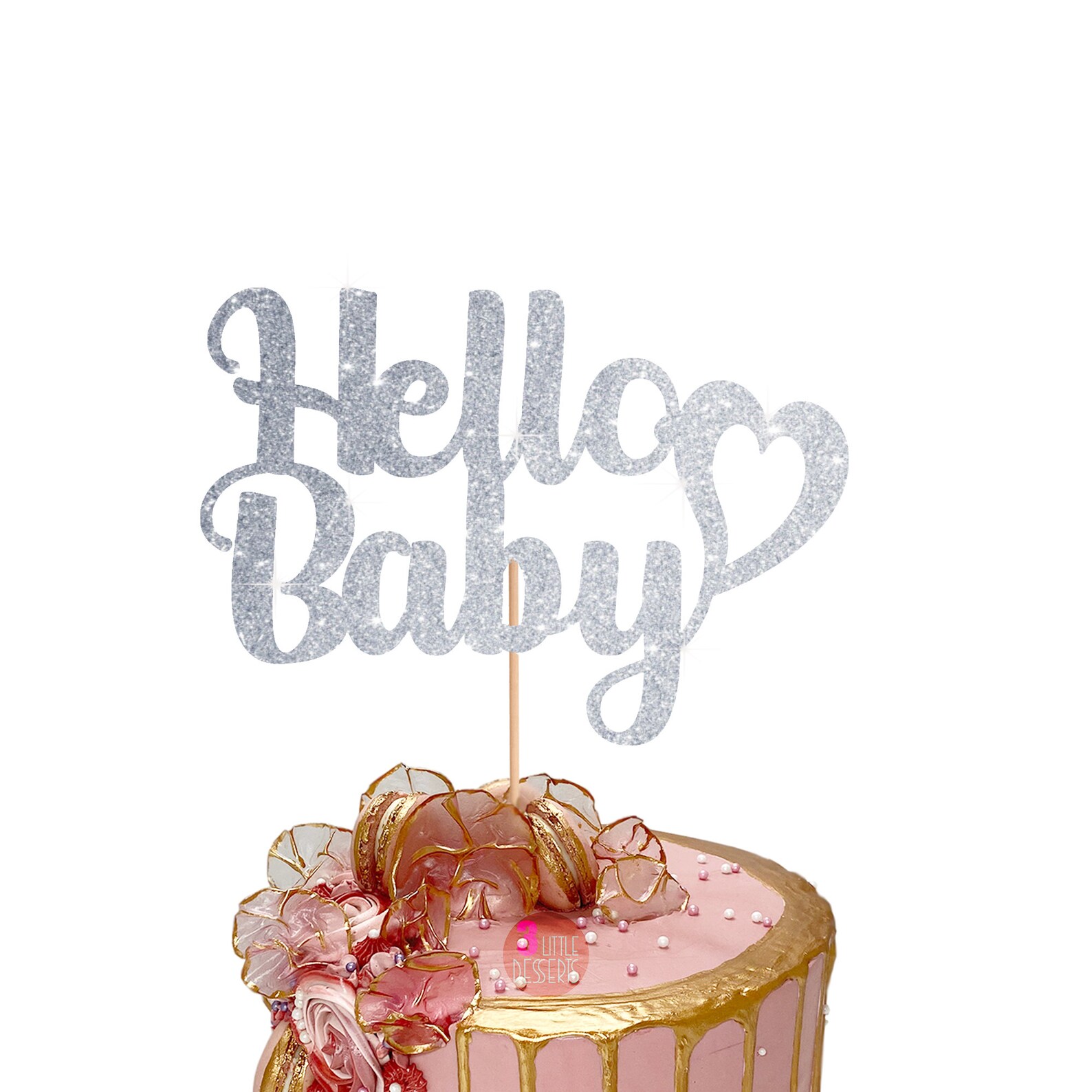 Hello Baby Cake Topper, Baby Shower Cake Topper, Gender Reveal, Baby ...