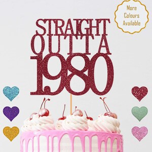 thumbnail image 2 of 18pcs Black Glitter Dessert Cupcake Pick For Straight Outta 1980 2 of 14