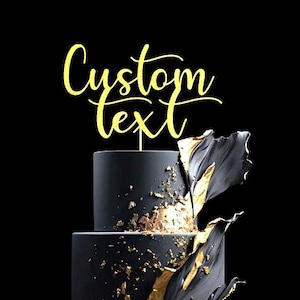 Décoration de gâteau personnalisée - décoration de gâteau recto-verso - décorations de cartes scintillantes personnalisées pour les anniversaires de mariage