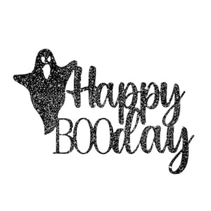 Décoration de gâteau Happy Boo Day - décoration de gâteau Halloween - décoration de gâteau sur le thème Halloween - décoration de carte à paillettes Halloween - décoration de gâteau Halloween