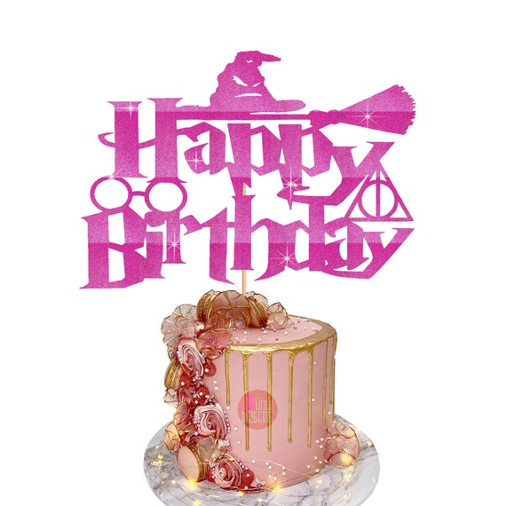 Topper Torta Feliz Cumpleaños Harry Potter Adorno Torta