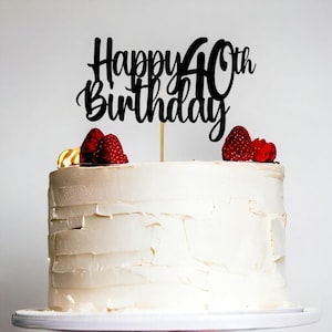 Joyeux 40e anniversaire décoration de gâteau paillettes or bonjour 40 à 40 ans fête célébration anniversaire fournitures de fête cadeau décoration
