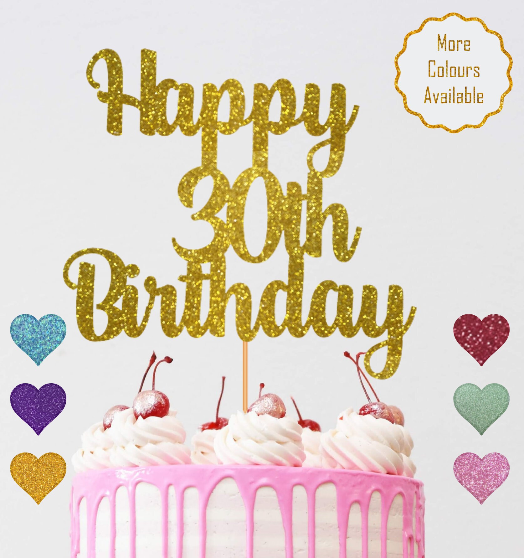  Happy Birthday cake topper - 1/10/13/15/16th gold cake topper,  1st/21st birthday party cake Happy Birthdays,30/40/50/60/70/80/90/100th happy  birthday cake topper : Grocery & Gourmet Food