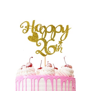 Twenty Six Cake Topper, 26 Cake Topper, Happy 26e verjaardag Topper, 26 Party Decor, Twenty Six Birthday Party, 26 jaar geliefd, 26e jaar
