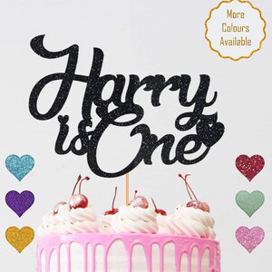 Topper de bolo de primeiro aniversário - Topper de bolo personalizado 1 2 3 - Decorações de feliz aniversário | Cartão Glitter Dupla Face - Qualquer Nome, Idade Personalizado