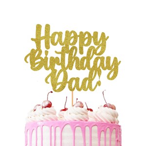 Vatertag Glitter Cake Topper - Alles Gute zum Geburtstag Papa Kuchen Dekor - Papa Geburtstagsgeschenke für Papa - Happy Birthday Cake Topper - Doppelseitig