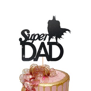 スーパーパパケーキトッパー、お父さんの誕生日、父の日ケーキトッパー、父の日のケーキデコレーション、モダンな父の日トッパー、最高のお父さん、両面