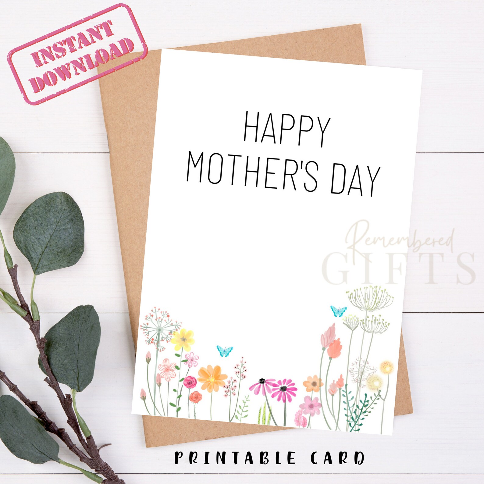 Printable Happy Mother's Day Card MOTHER'S DAY - Etsy