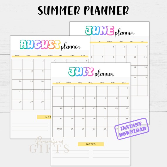 Printable Editable Summer Planner Summer Planner Summer | Etsy