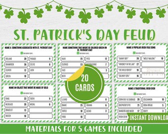 St. Patrick's Day Feud Game: Printable Trivia Quiz (PDF)