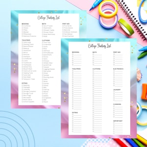Dorm | College Packing List | College Dorm Checklist | Printable PDF | Instant Download