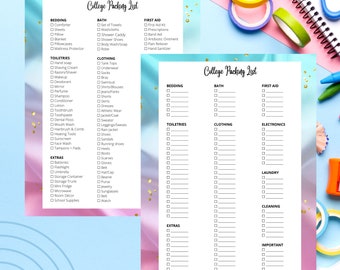 college checklist etsy
