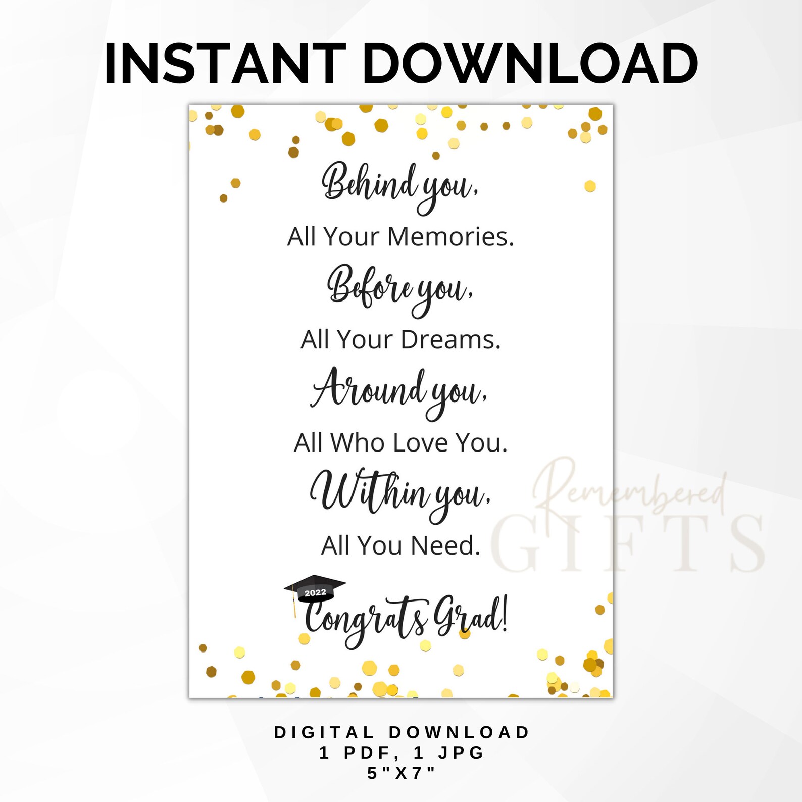 GRADUATION CARD Graduation Card for Him or Her Printable Etsy