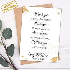 TARJETA DE GRADUACIÓN / Tarjeta de graduación imprimible para él o ella / Tarjeta de felicitaciones / Tarjeta de graduación de 5" x 7" / Descarga instantánea