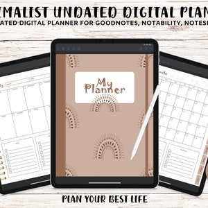 PLANIFICADOR DIGITAL SIN FECHA / Planificador Digital Minimalista Sin Fecha / Planificador Goodnotes / Planificador Semanal / Planificador iPad / Planificador de Notabilidad