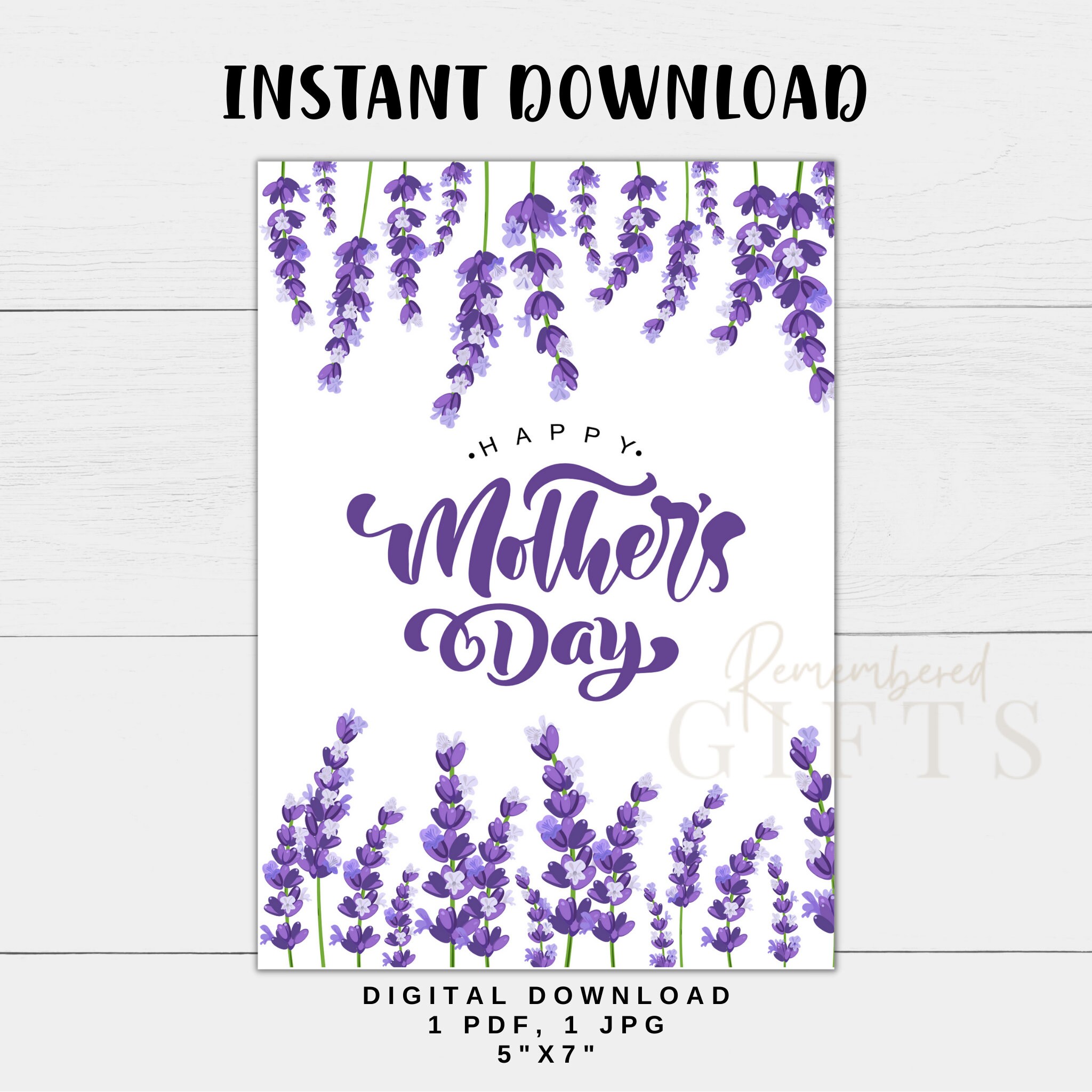 Printable Happy Mother's Day Card MOTHER'S DAY - Etsy
