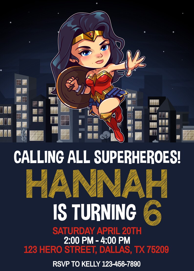 Superhero Girl Party Invitation GIRL SUPERHERO BIRTHDAY Editable Girl ...