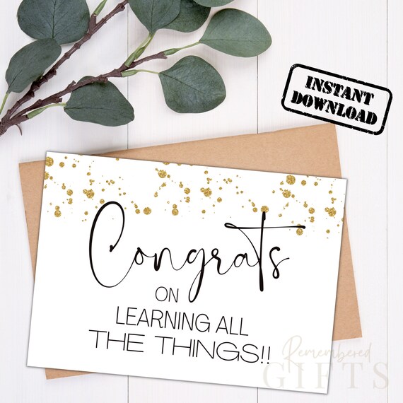 FUNNY GRADUATION CARD Printable Graduation Card Congrats - Etsy