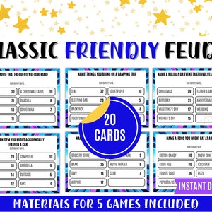 Classic Friendly Feud Game | Classic Trivia Game | Family Game Night | Feud Printable Game | Games for Adults and Kids | Instant Download