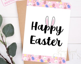 EASTER CARD | Easter Printable Card | Happy Easter Card 5" X 7" |  Easter Gift Card Holder