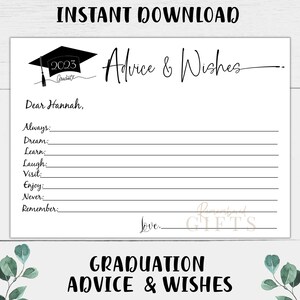 Schulabschluss Advice Karten | Druckbare Wünsche und Ratschläge für Absolventen | Abschlussfeier | Abschluss Andenken Spiel | Sofort Download